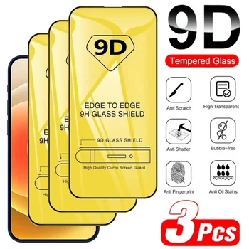 3ks 9D Tvrdeného Skla Pre IPhone 11 12 13 13 15 Pro Max 12 13 Mini 15 14 Plus Screen Protector Pre IPhone XS MAX XR Sklo