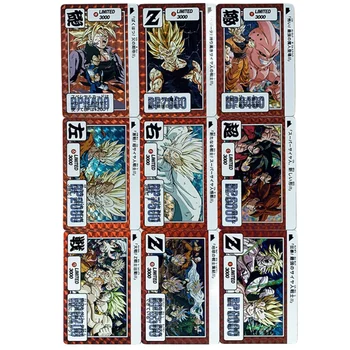 9Pcs/Set ACG DRAGON BALL Karty limited3000 Son Goku Gohan Broli Vegeta Šachty Anime Postáv Hry Grid Karte Flash DIY Hračka Darček