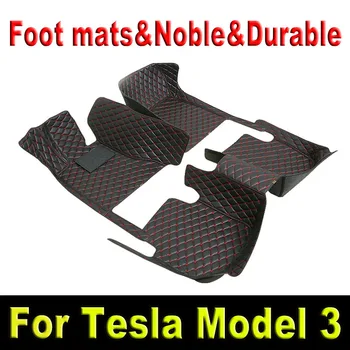 Auto Podlahové Rohože Pre Tesla Model 3 2019 2020 2021 Vlastné Auto Nohy Podložky Automobilový Koberec Kryt interiérové doplnky