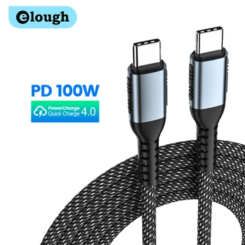 Elough 100W USB C C Kábel Rýchle Nabíjanie 4.0 QC4.0 3.0 PD Typu C, Rýchle Nabíjanie Kábel Pre Xiao Huawei MacBook iPad Dátový Kábel