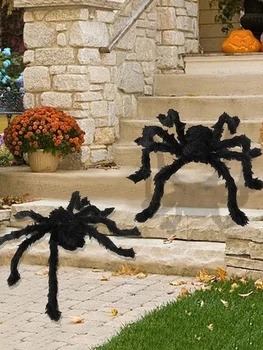 Halloween Black Plyšové Spider Halloween Spider Dekorácie Deti Hračka Krytý Vonkajší Simulácia Obrie Dekorácie Strašidelný Dom Rekvizity