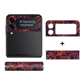 Kamera + Závesov, Kože pre Samsung Galaxy Z Flip 4 3 Farebné Späť na Obrazovku Film Kryt Flip4 3M Wrap Matné Nálepky