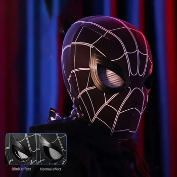 Mascara Spiderman Pokrývky Hlavy, Maska Cosplay Pohyblivé Oči Elektronické Masky Spider Man, Diaľkové Ovládanie Elastické Hračky Pre Dospelých Cool Darček