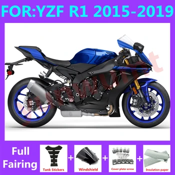 NOVÝ Motocykel, ABS plný Kapotáže Kit vhodný Na YZF R1 2015 2016 2017 2018 2019 YFZ-R1 Karosériou Celé Horské súpravy nastaviť modrá čierna