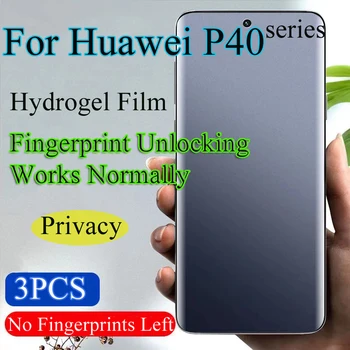 P40Pro+ Soft Screen Protector Pre Huawei P40 Pro Ochrany Osobných Údajov Hydrogel Film P40Pro Odtlačkov Prstov Odblokovanie Funguje Normálne Mäkké