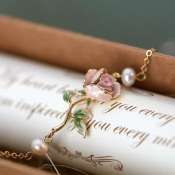 Rozšírené Vintage Prekrásny Drahokam Náramok Nové Rose Perlový Náramok Valentína Darček, Doprava Zdarma Yhpup Oficiálneho Obchodu