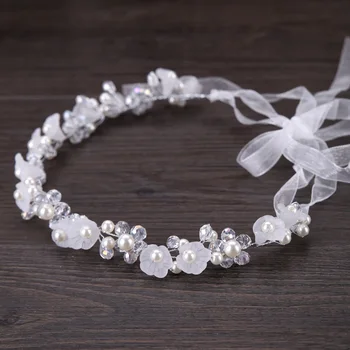 Ručné Crystal Pearl Flower Hlava Kvet Klasického Štýlu Sesign Headpiece Narodeninové Party A Sprievod