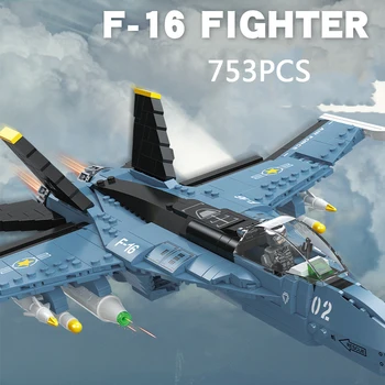 Spojené Štáty Americké F-16 Falcon Fighter Moderných Vojenských Zbraňových Batisbricks Stavebným Ww2 Air Force Údaje Model Tehly Hračky
