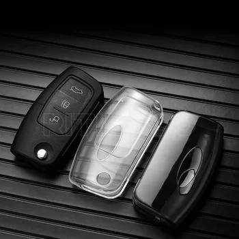 Transparentné Tpu Skladacie Tlačidlo Auto Tlačidlo puzdro pre Ford Fiesta Zamerať 2 Ecosport Kuga Uniknúť Falcon B-Max, C-Max Eko Šport Galaxy