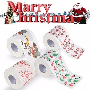 Vianočné Vzor Série Tlač Rolka Papier Toaletný Papier Santa Claus, Soby Dekorácie Dodávky Tému Dovolenka Nový Rok Darčeky