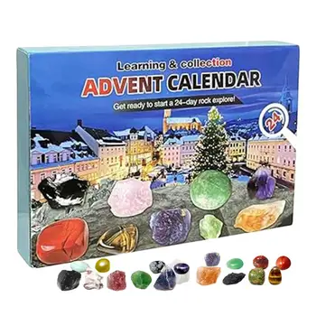 Vianočný Adventný Kalendár Drahokam Zber Odpočítavanie Do Vianoc, Horniny, Minerály, Skameneliny Adventný Kalendár Hračka Dary