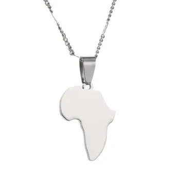 Z nehrdzavejúcej Ocele Afriky Mapu Prívesok Náhrdelník Šperky Mapu Afriky Módne Šperky Reťazca